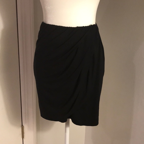 Max Studio Black Wrap Mini Skirt - Picture 3 of 7